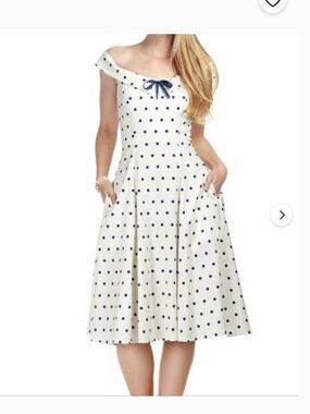 Collectif Mainline Virginia Polka Dot Dress Size Large